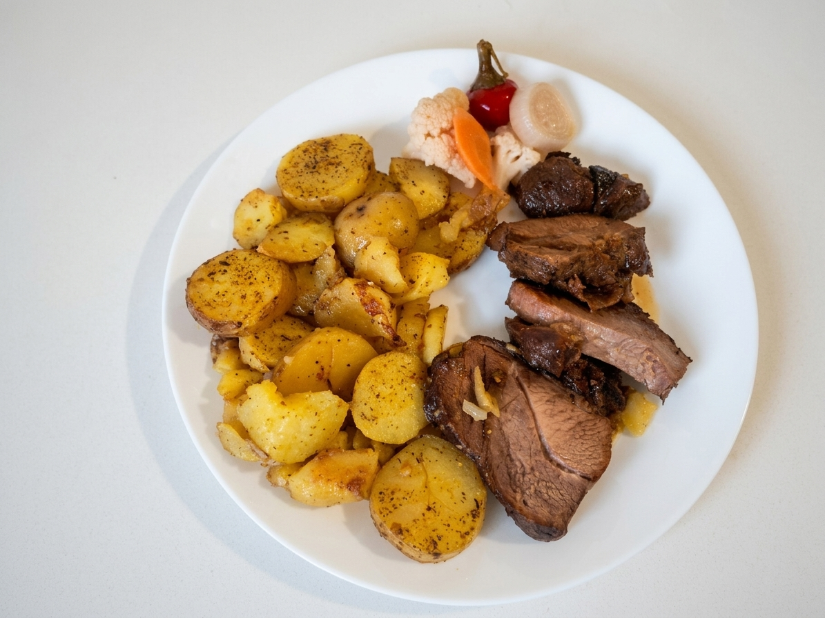 Sous-vide morčacie stehno s pečenými zemiakmi - 4