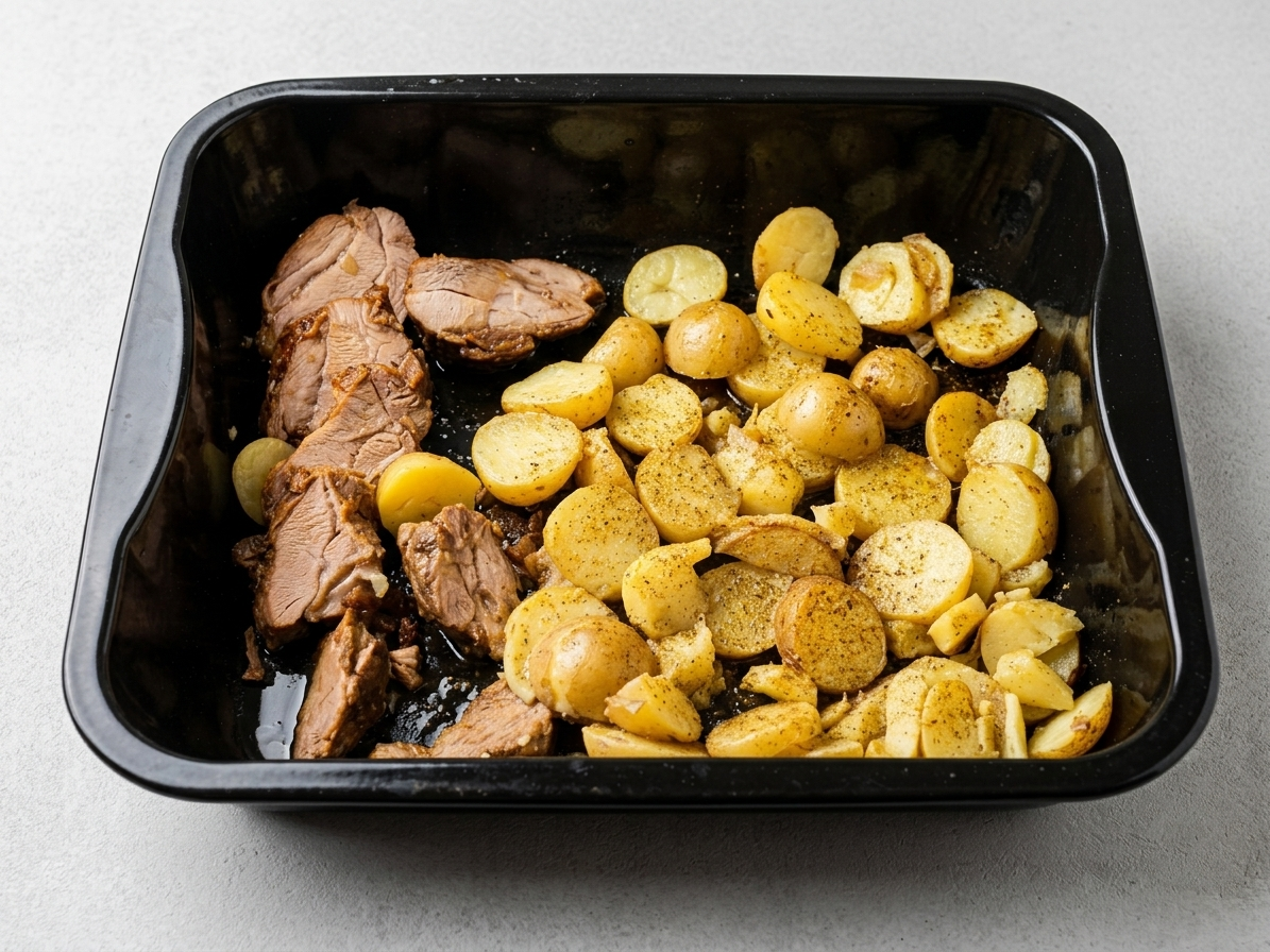 Sous-vide morčacie stehno s pečenými zemiakmi - 5